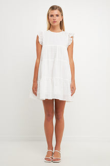 FREE THE ROSES - Eyelet Babydoll Mini Dress - DRESSES available at Objectrare