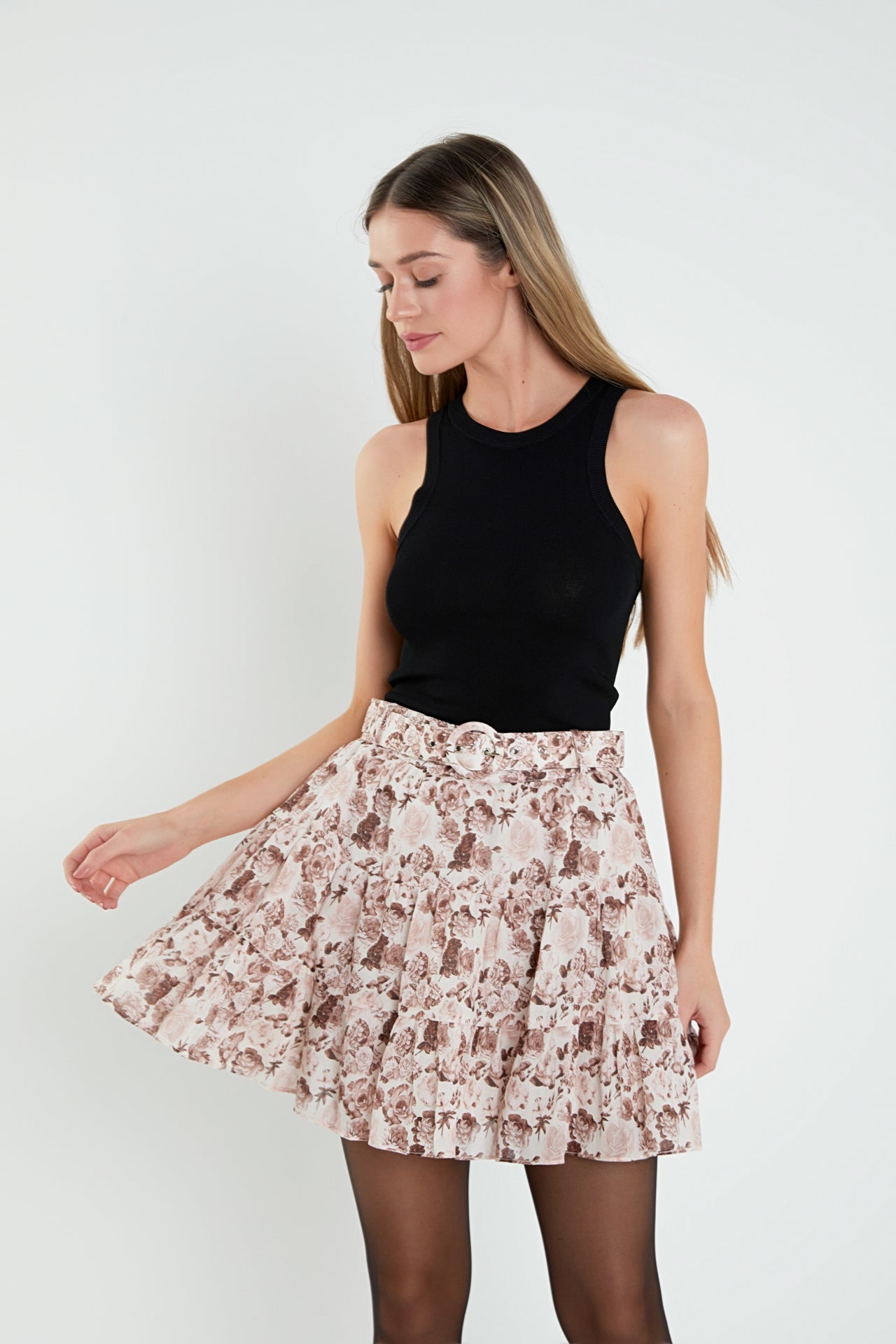 ENGLISH FACTORY - Printed Linen Tiered Mini Skirt - SKIRTS available at Objectrare