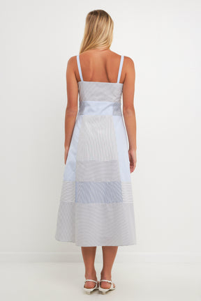 ENGLISH FACTORY - Striped Patchwork Dress - DRESSES available at Objectrare