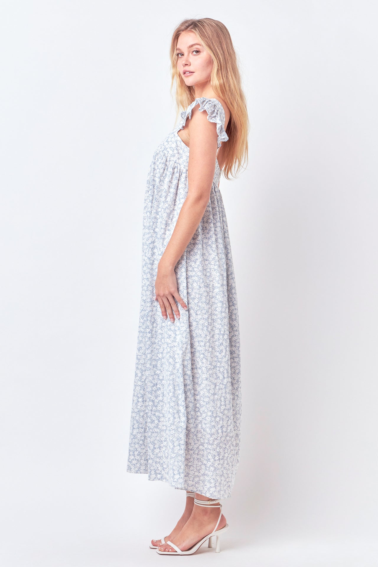 FREE THE ROSES - Floral Print with Embroidery Maxi Dress - DRESSES available at Objectrare