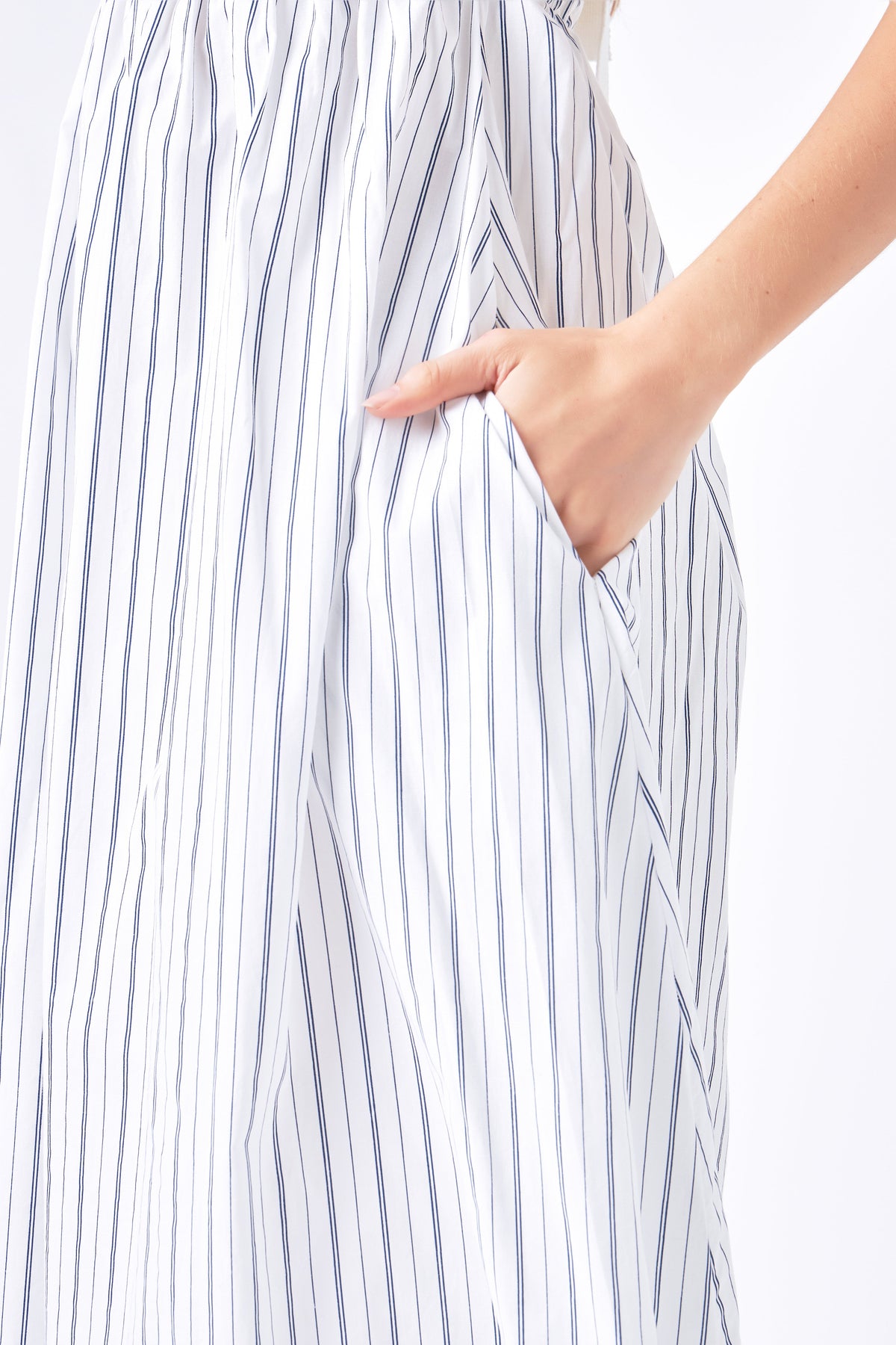 ENGLISH FACTORY - Tie Back Knit Combo Striped Maxi Dress - DRESSES available at Objectrare