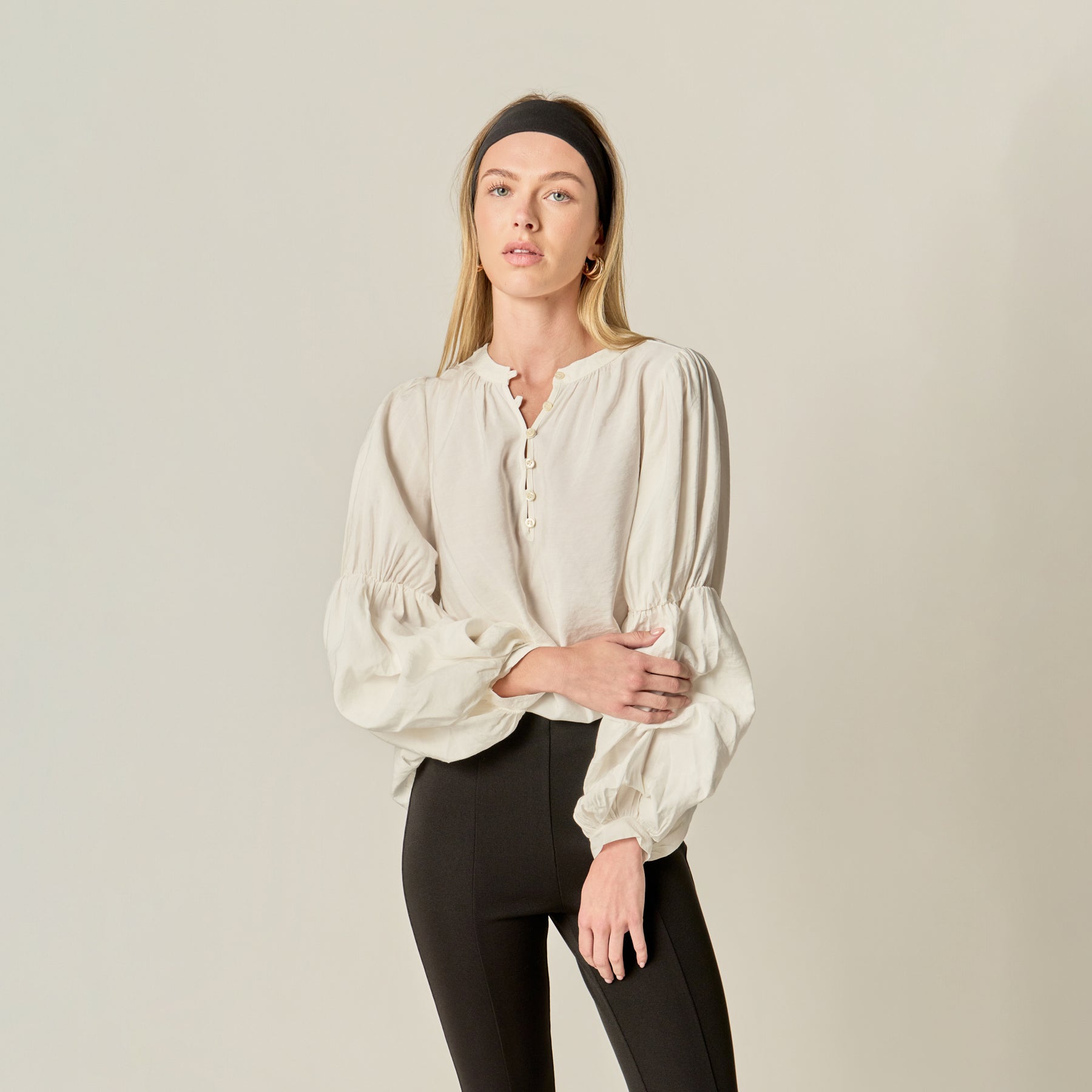 ENGLISH FACTORY - Blouson Sleeve Blouse - BLOUSES available at Objectrare