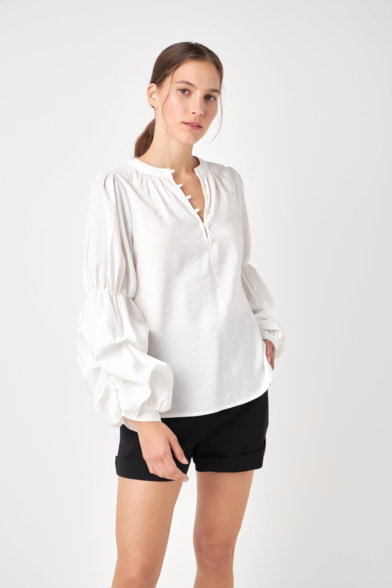 ENGLISH FACTORY - Blouson Sleeve Blouse - BLOUSES available at Objectrare