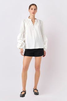 ENGLISH FACTORY - Blouson Sleeve Blouse - SHIRTS & BLOUSES available at Objectrare