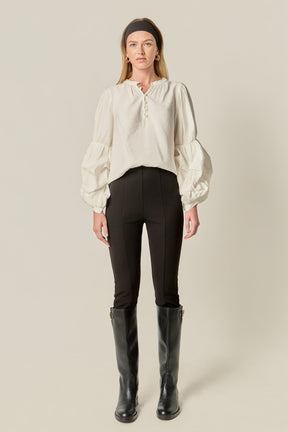 ENGLISH FACTORY - Blouson Sleeve Blouse - BLOUSES available at Objectrare