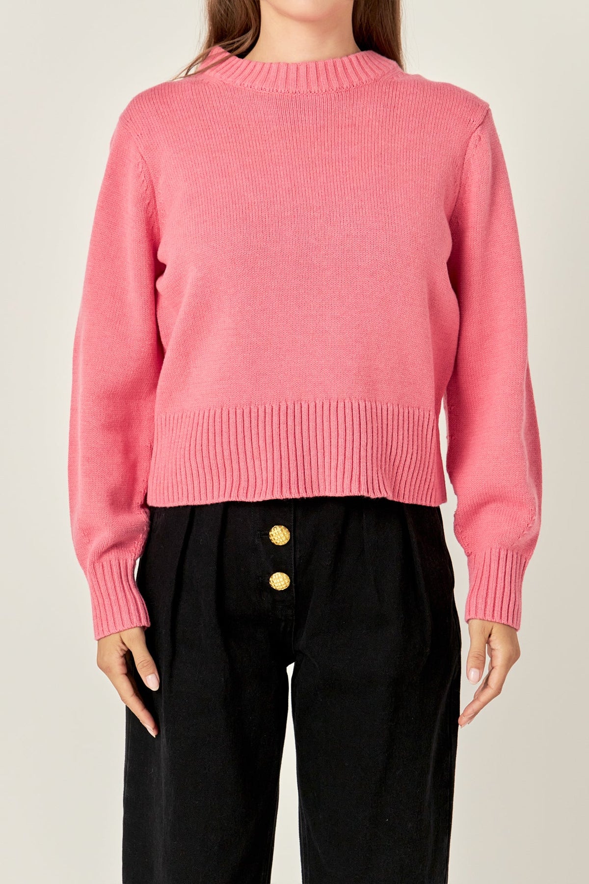 ENGLISH FACTORY - Relaxed Fit Pink Sweater - SWEATERS & KNITS available at Objectrare