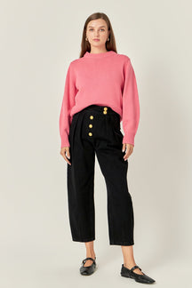 ENGLISH FACTORY - Relaxed Fit Pink Sweater - SWEATERS & KNITS available at Objectrare