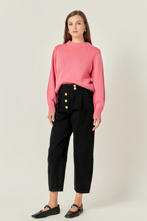 ENGLISH FACTORY - Relaxed Fit Pink Sweater - SWEATERS & KNITS available at Objectrare