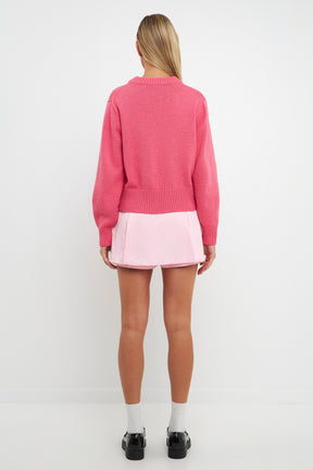 ENGLISH FACTORY - Relaxed Fit Pink Sweater - SWEATERS & KNITS available at Objectrare