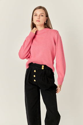 ENGLISH FACTORY - Relaxed Fit Pink Sweater - SWEATERS & KNITS available at Objectrare
