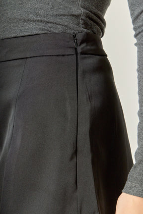 Satin Single Pleat Skort