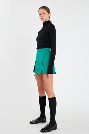 ENGLISH FACTORY - Satin Single Pleat Skort - SKORTS available at Objectrare