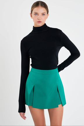 Satin Single Pleat Skort