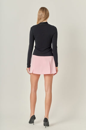 ENGLISH FACTORY - Satin Single Pleat Skort - SKORTS available at Objectrare