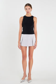 ENGLISH FACTORY - Satin Single Pleat Skort - SKORTS available at Objectrare