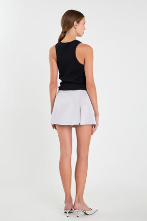 ENGLISH FACTORY - Satin Single Pleat Skort - SKORTS available at Objectrare