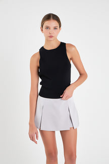 Satin Single Pleat Skort