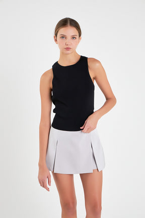 Satin Single Pleat Skort