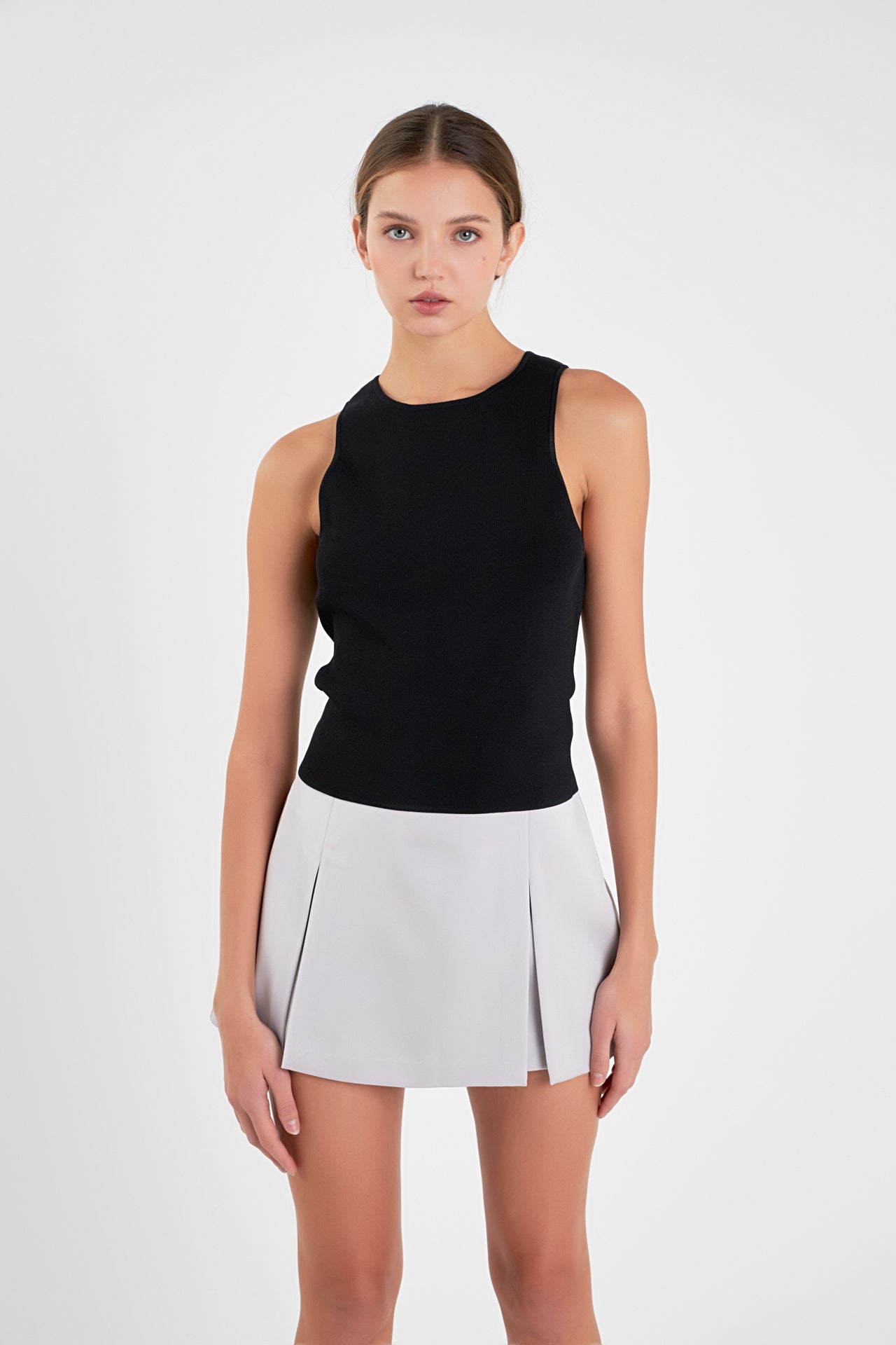 English Factory - Satin Single Pleat Skort