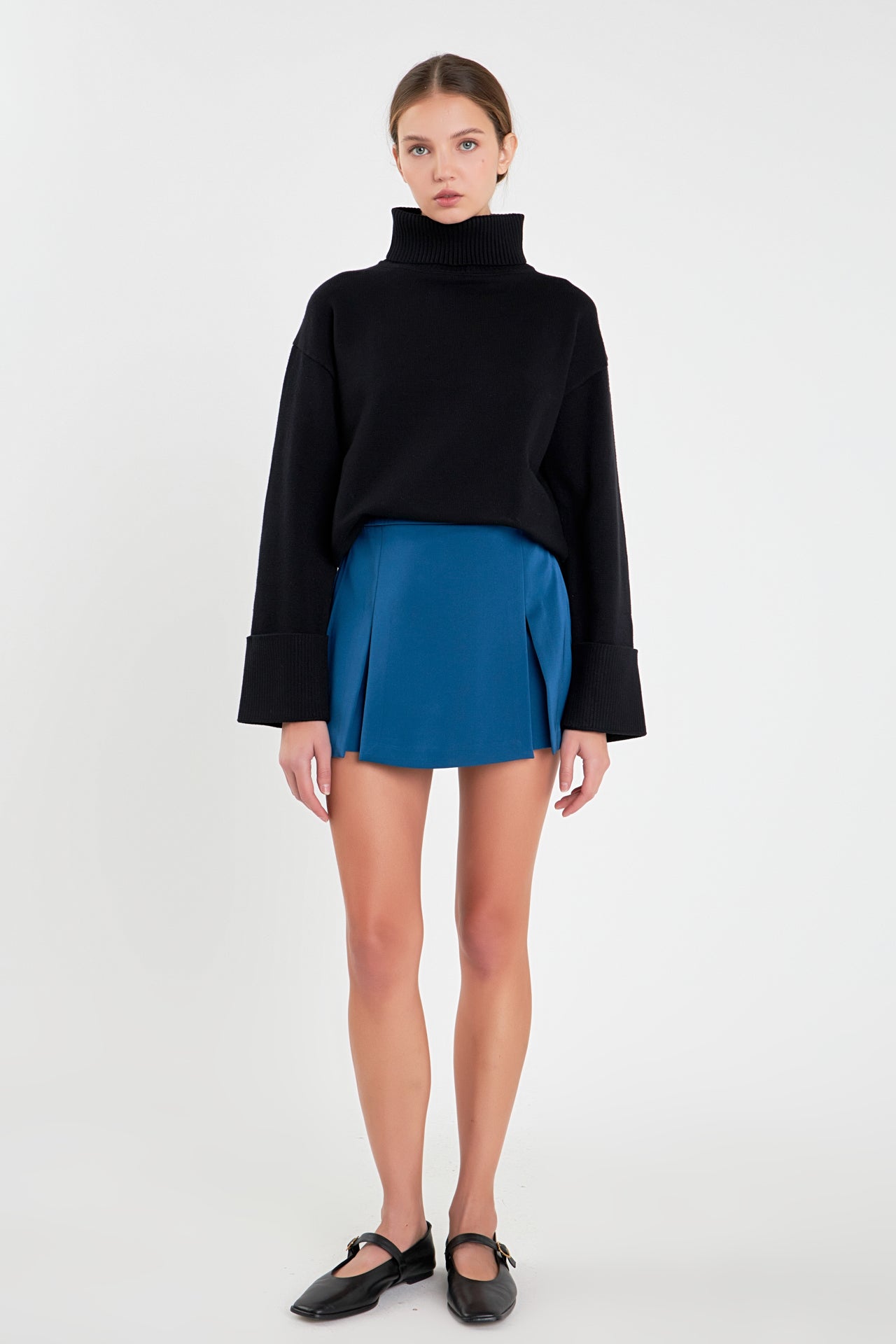 Satin Single Pleat Skort