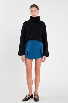 Satin Single Pleat Skort