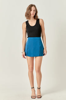 ENGLISH FACTORY - Satin Single Pleat Skort - SKORTS available at Objectrare