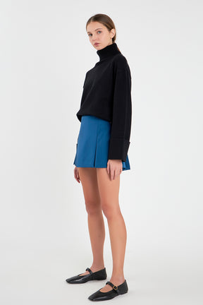 Satin Single Pleat Skort