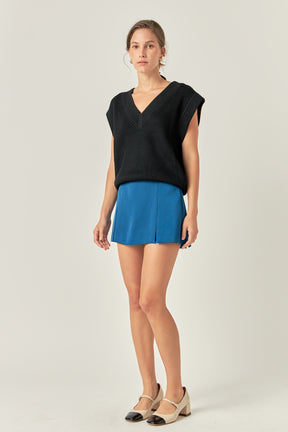 ENGLISH FACTORY - Satin Single Pleat Skort - SKORTS available at Objectrare