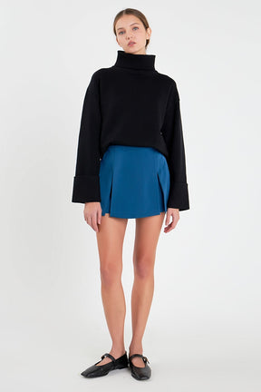 Satin Single Pleat Skort