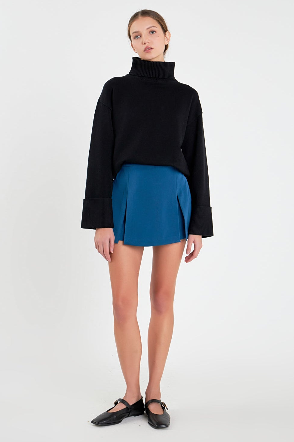 Satin Single Pleat Skort