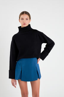 Satin Single Pleat Skort