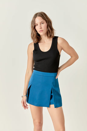 ENGLISH FACTORY - Satin Single Pleat Skort - SKORTS available at Objectrare