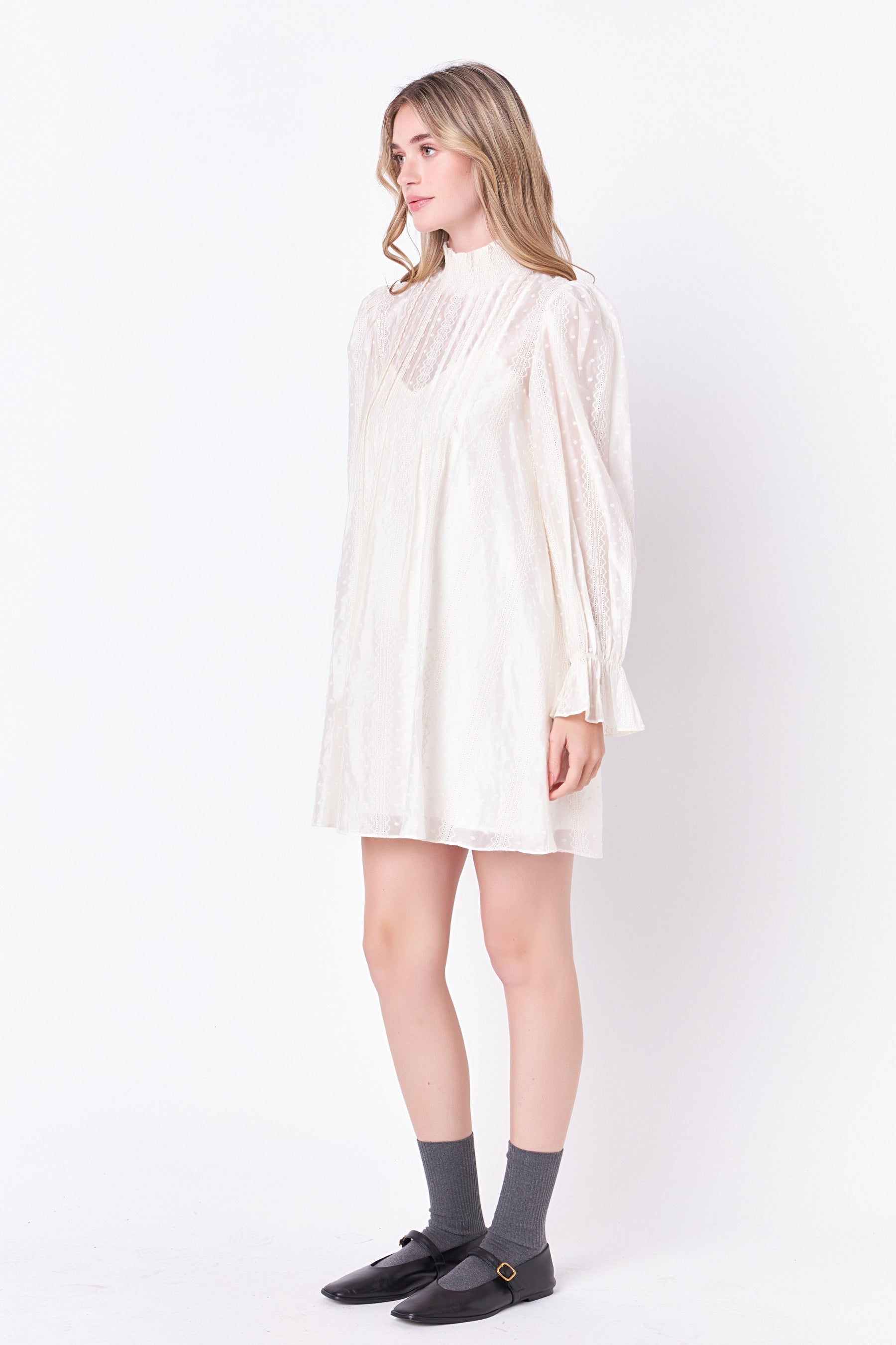ENGLISH FACTORY - Embroidered Organza Smock Neck Dress - DRESSES available at Objectrare
