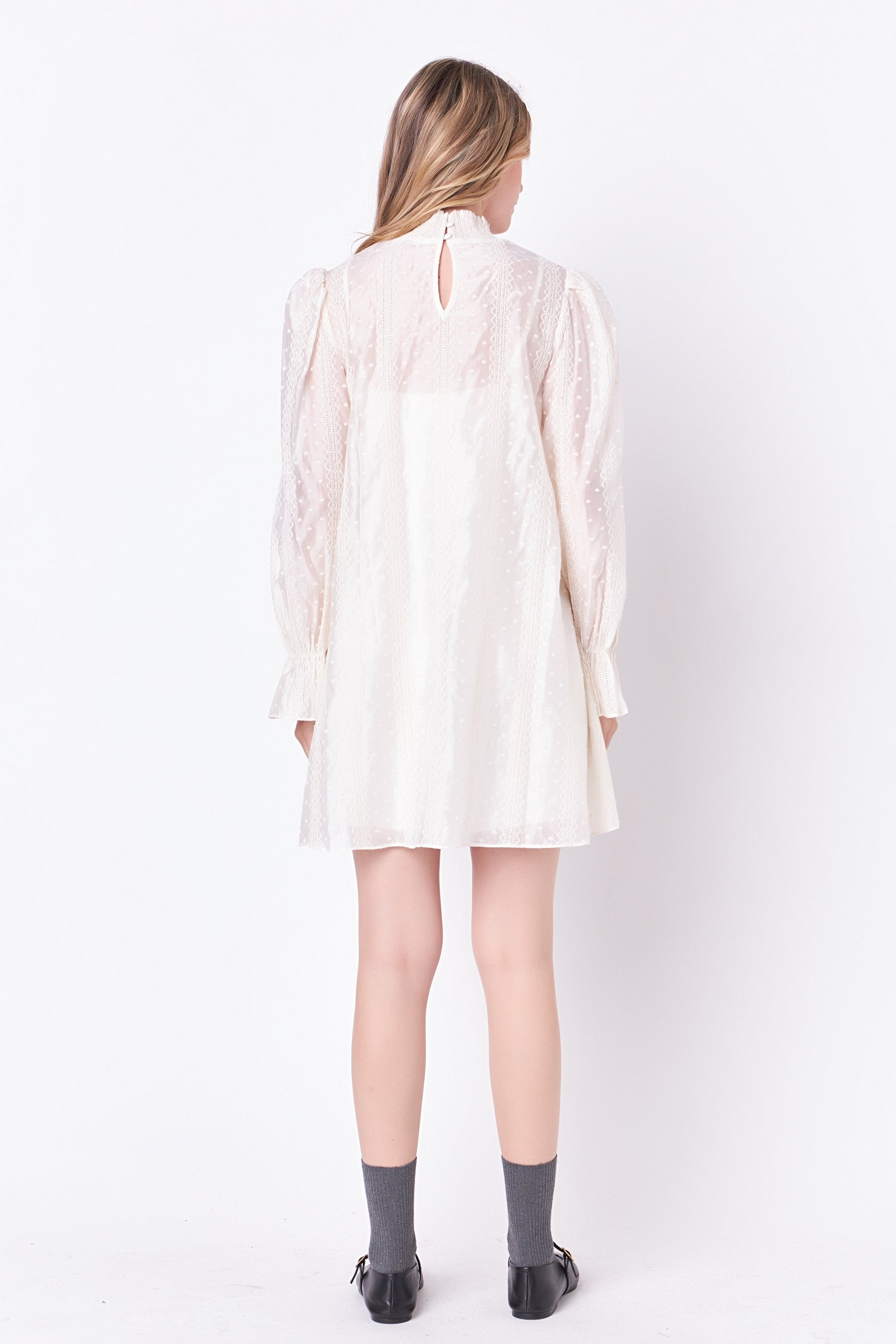ENGLISH FACTORY - Embroidered Organza Smock Neck Dress - DRESSES available at Objectrare