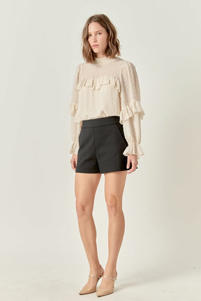 ENGLISH FACTORY - Swiss Dot Chiffon Ruffle Blouse - SHIRTS & BLOUSES available at Objectrare