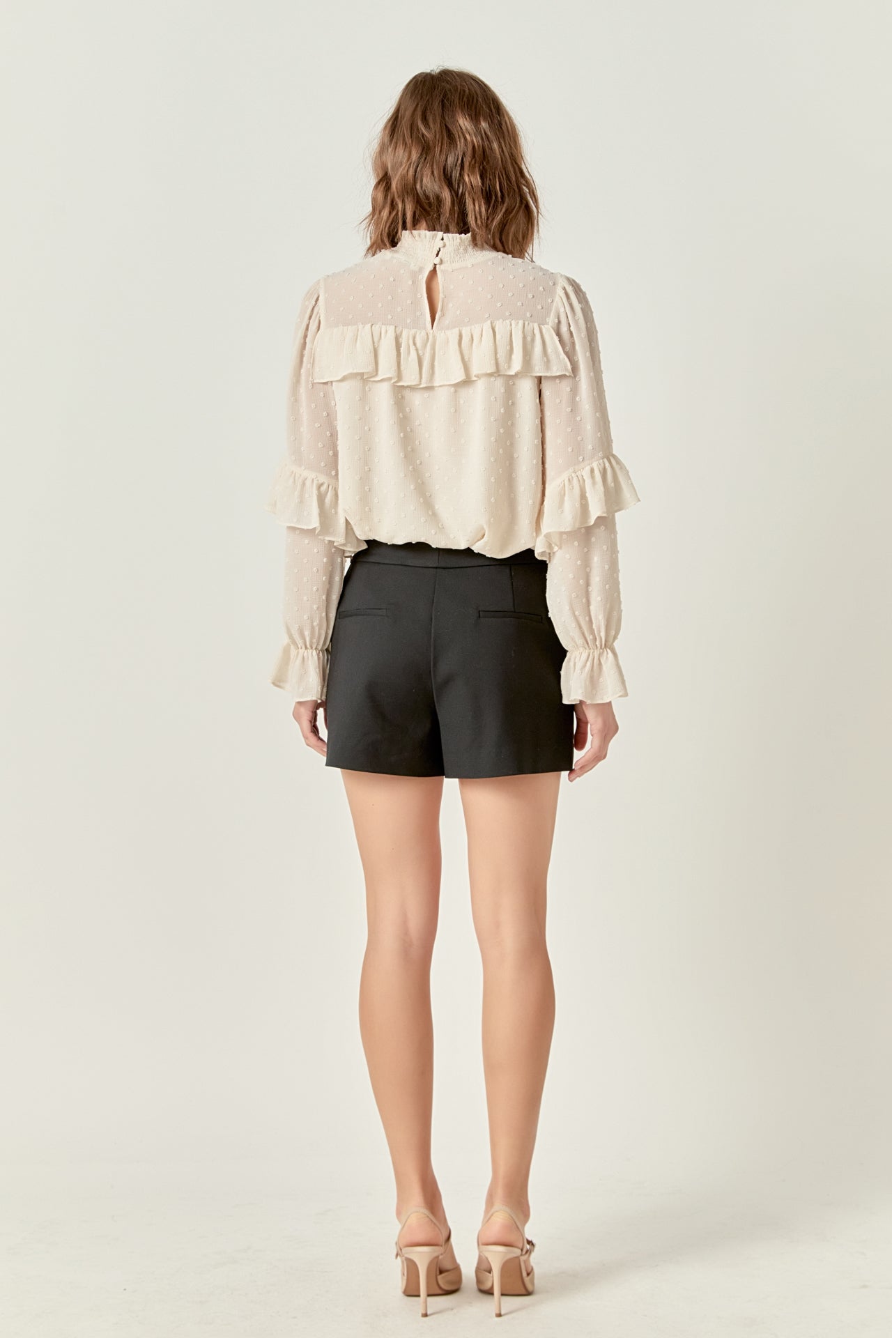 ENGLISH FACTORY - Swiss Dot Chiffon Ruffle Blouse - SHIRTS & BLOUSES available at Objectrare