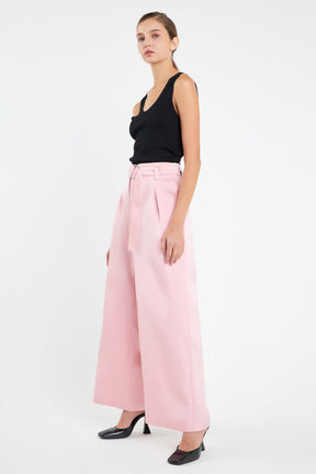 ENGLISH FACTORY - Long Box Pleat Trousers with Self Belt - PANTS available at Objectrare