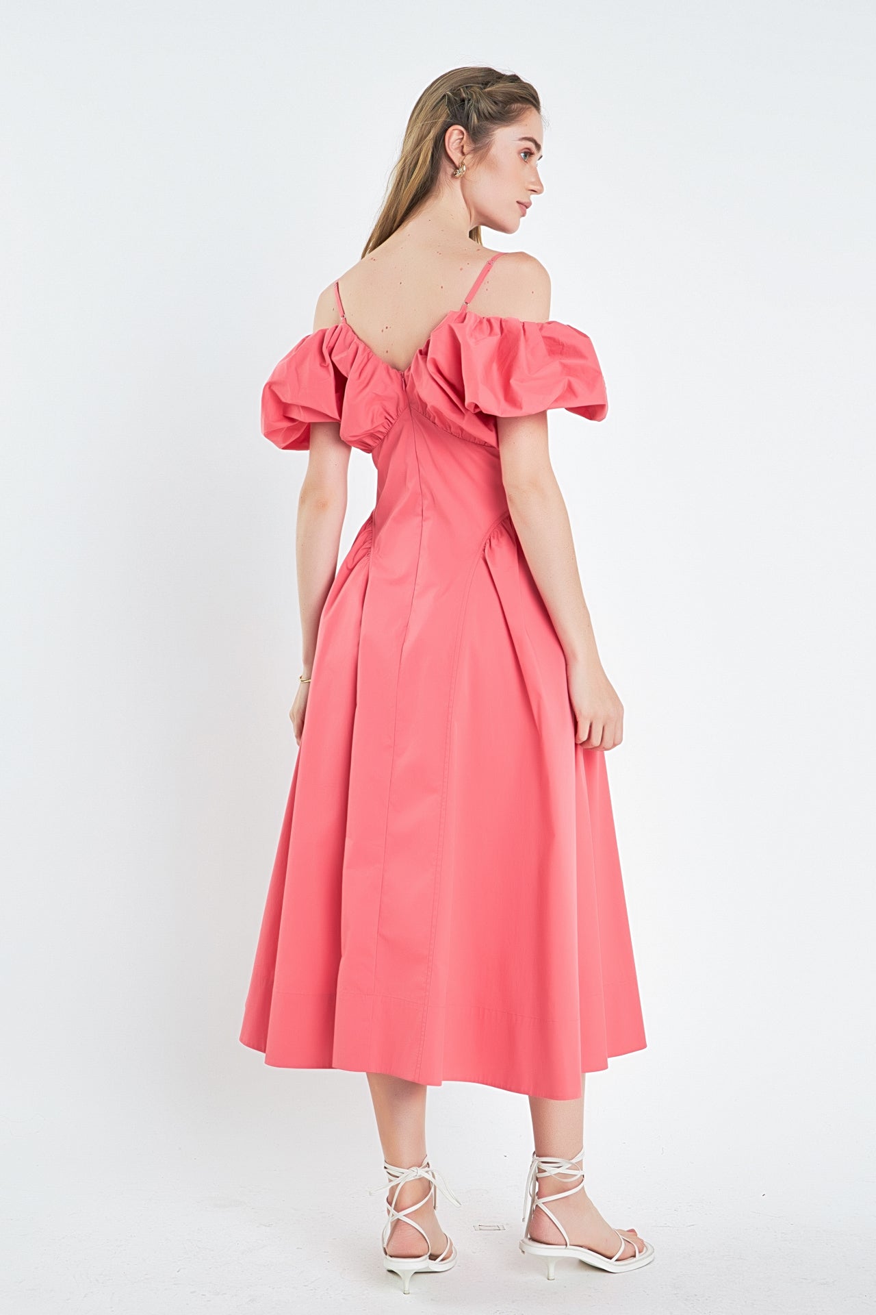 ENGLISH FACTORY - Ruched Sleeve Midi Dress - DRESSES available at Objectrare