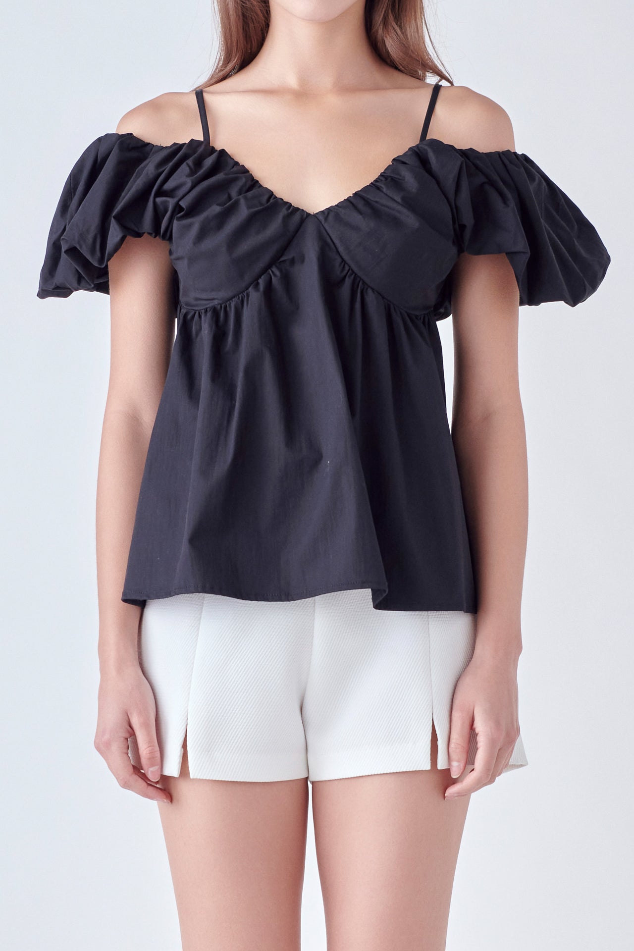 ENGLISH FACTORY - Ruched Sleeve Top - TOPS available at Objectrare