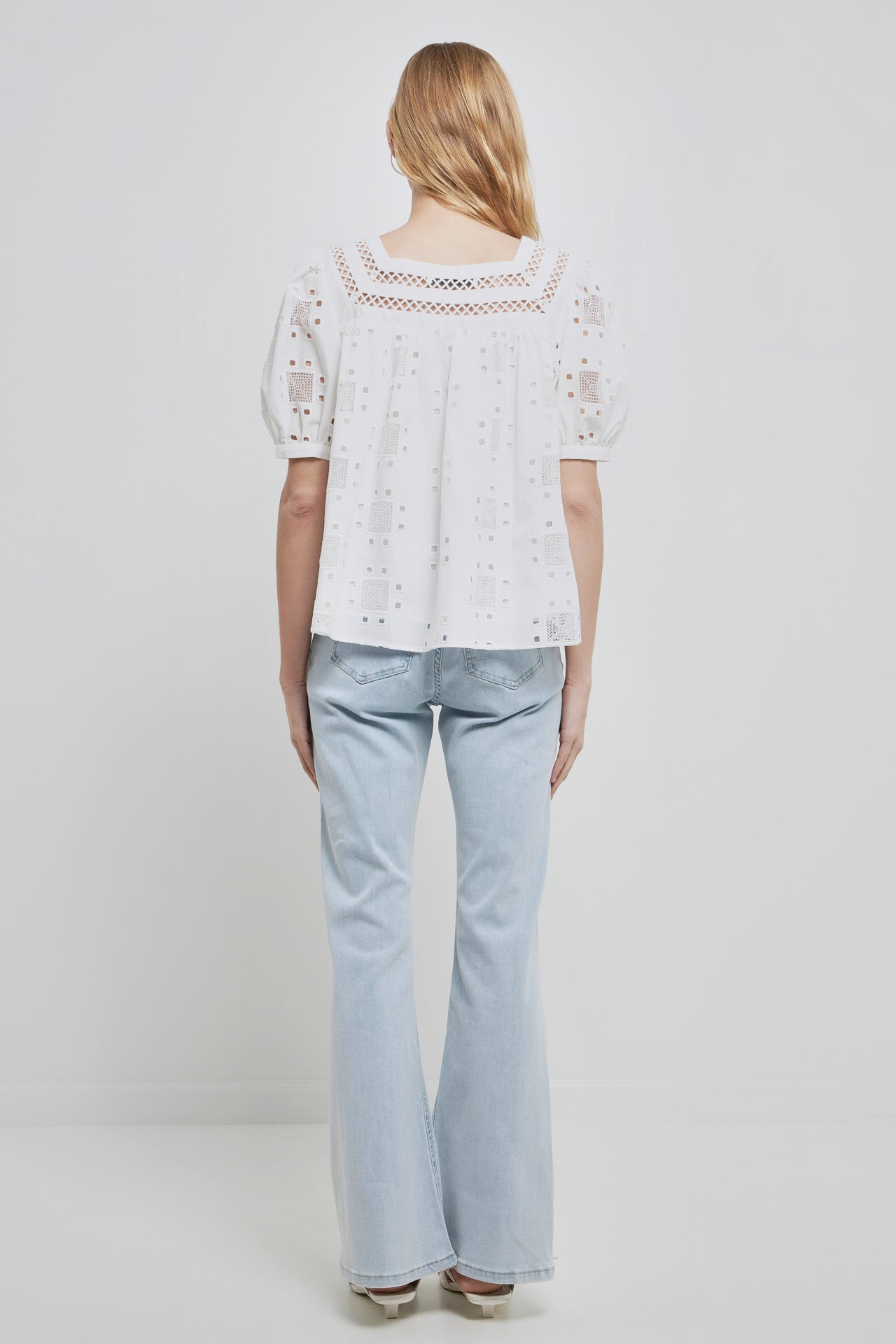 ENGLISH FACTORY - Square Neck Embroidered Top - TOPS available at Objectrare