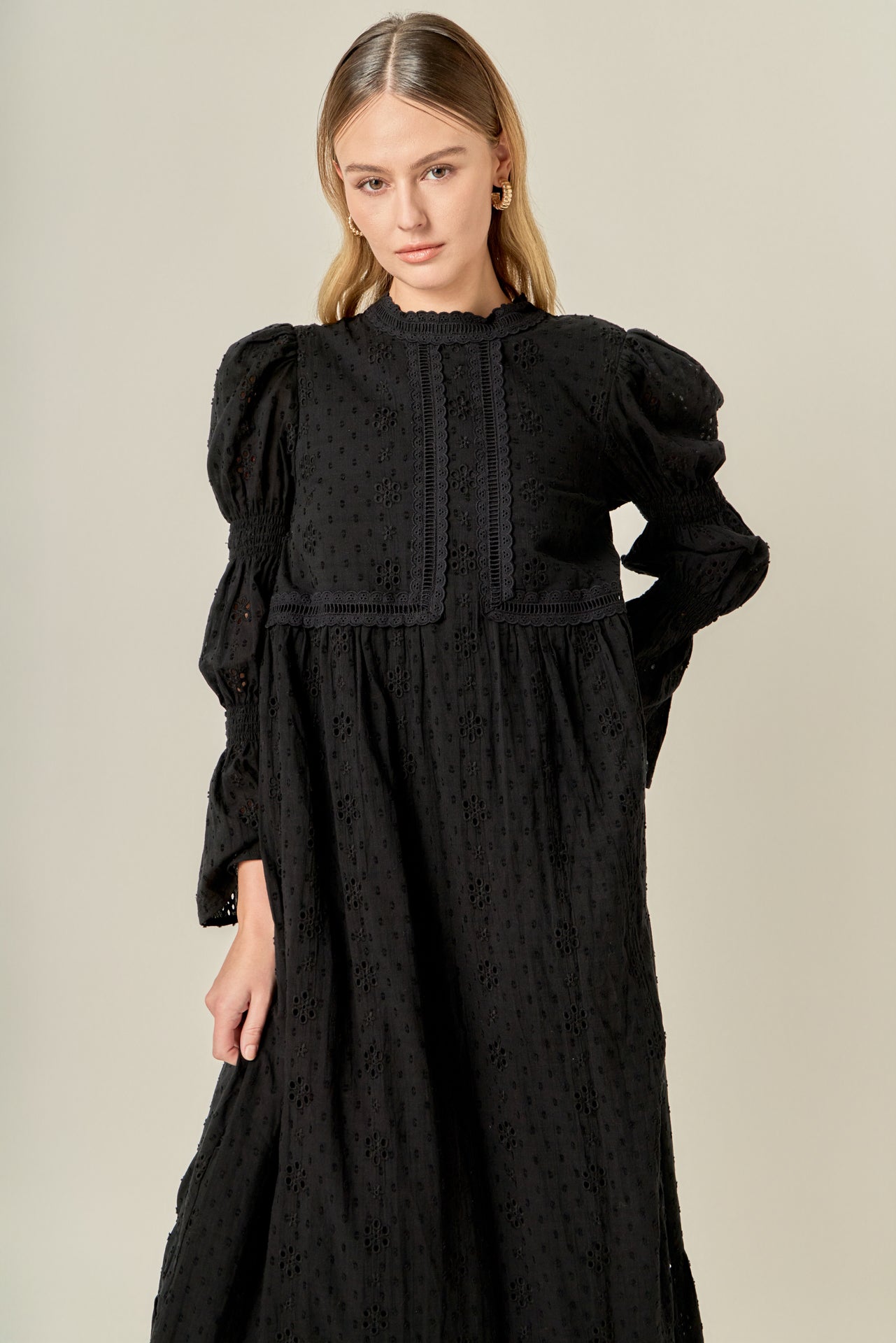 ENGLISH FACTORY - Embroidered Swiss Dot Maxi Dress - DRESSES available at Objectrare