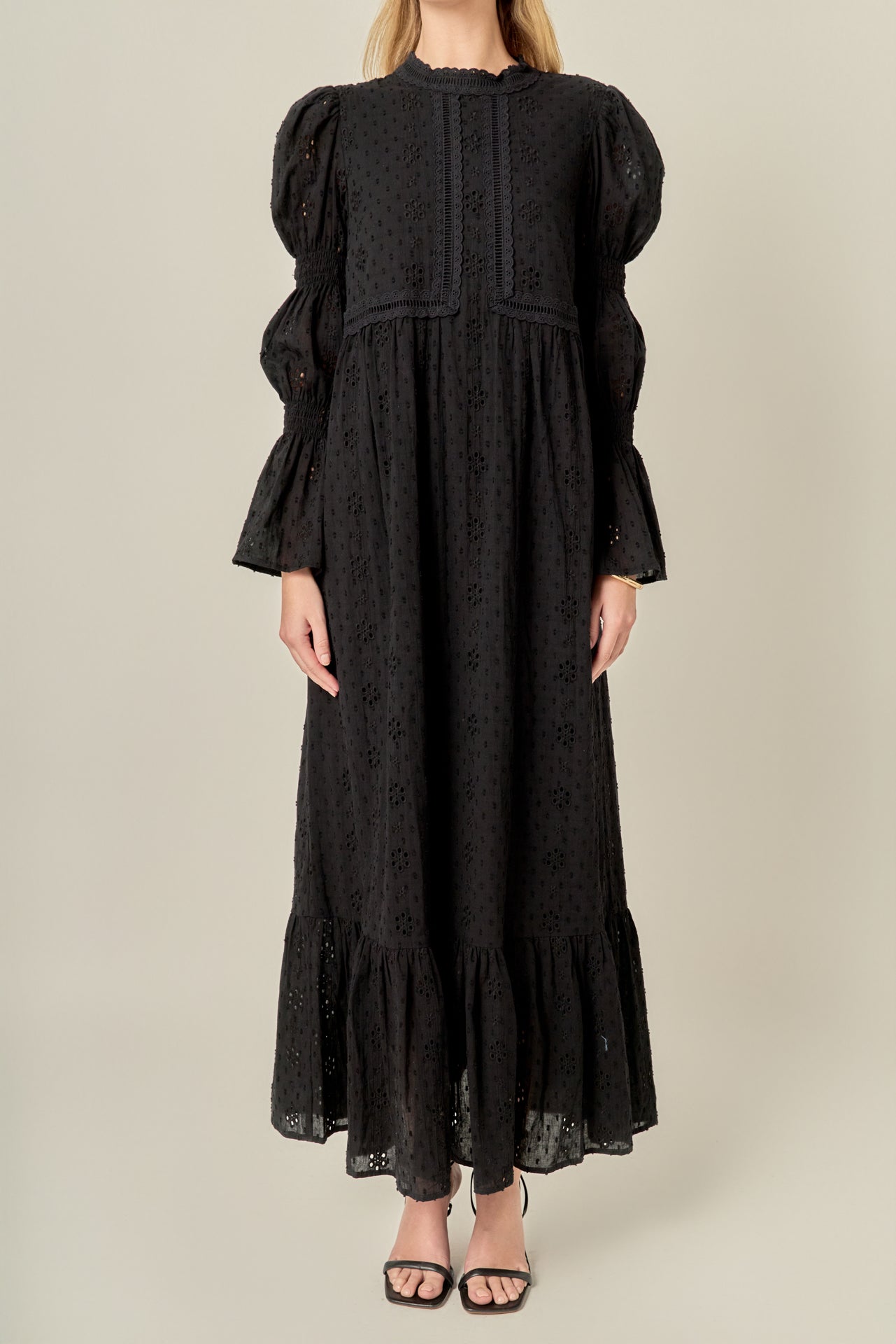 ENGLISH FACTORY - Embroidered Swiss Dot Maxi Dress - DRESSES available at Objectrare