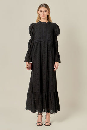 ENGLISH FACTORY - Embroidered Swiss Dot Maxi Dress - DRESSES available at Objectrare