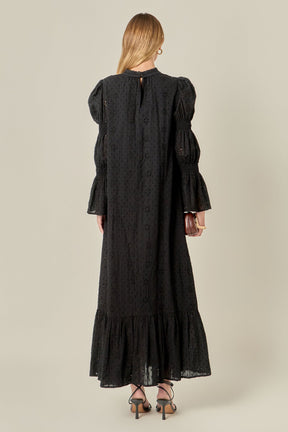 ENGLISH FACTORY - Embroidered Swiss Dot Maxi Dress - DRESSES available at Objectrare