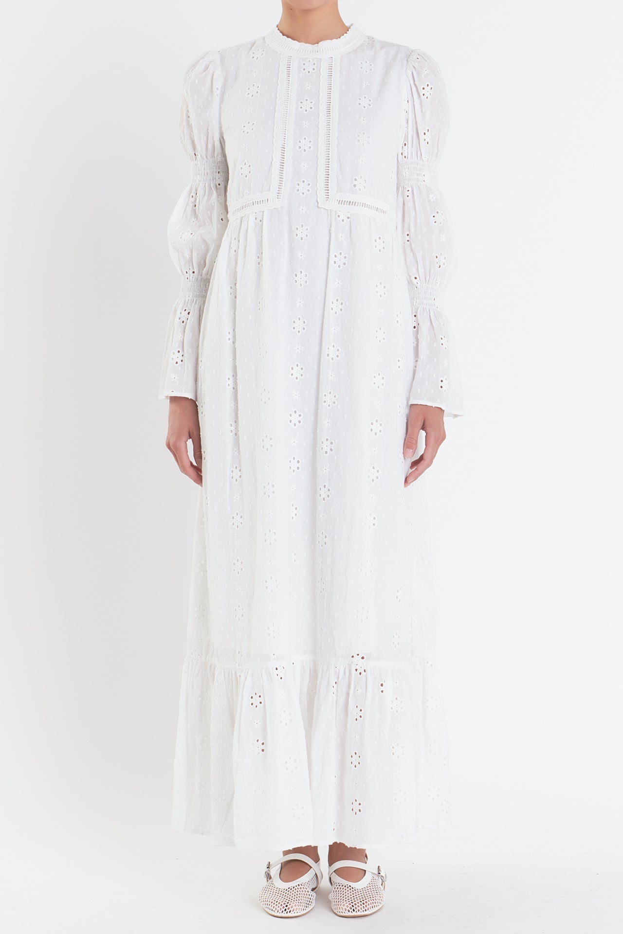 ENGLISH FACTORY - Embroidered Swiss Dot Maxi Dress - DRESSES available at Objectrare