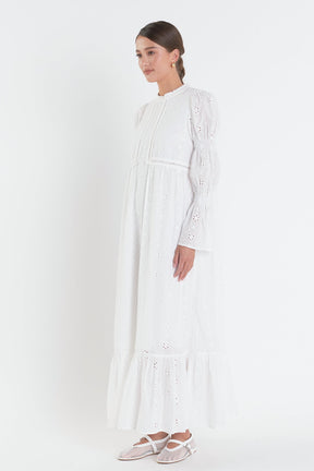 ENGLISH FACTORY - Embroidered Swiss Dot Maxi Dress - DRESSES available at Objectrare