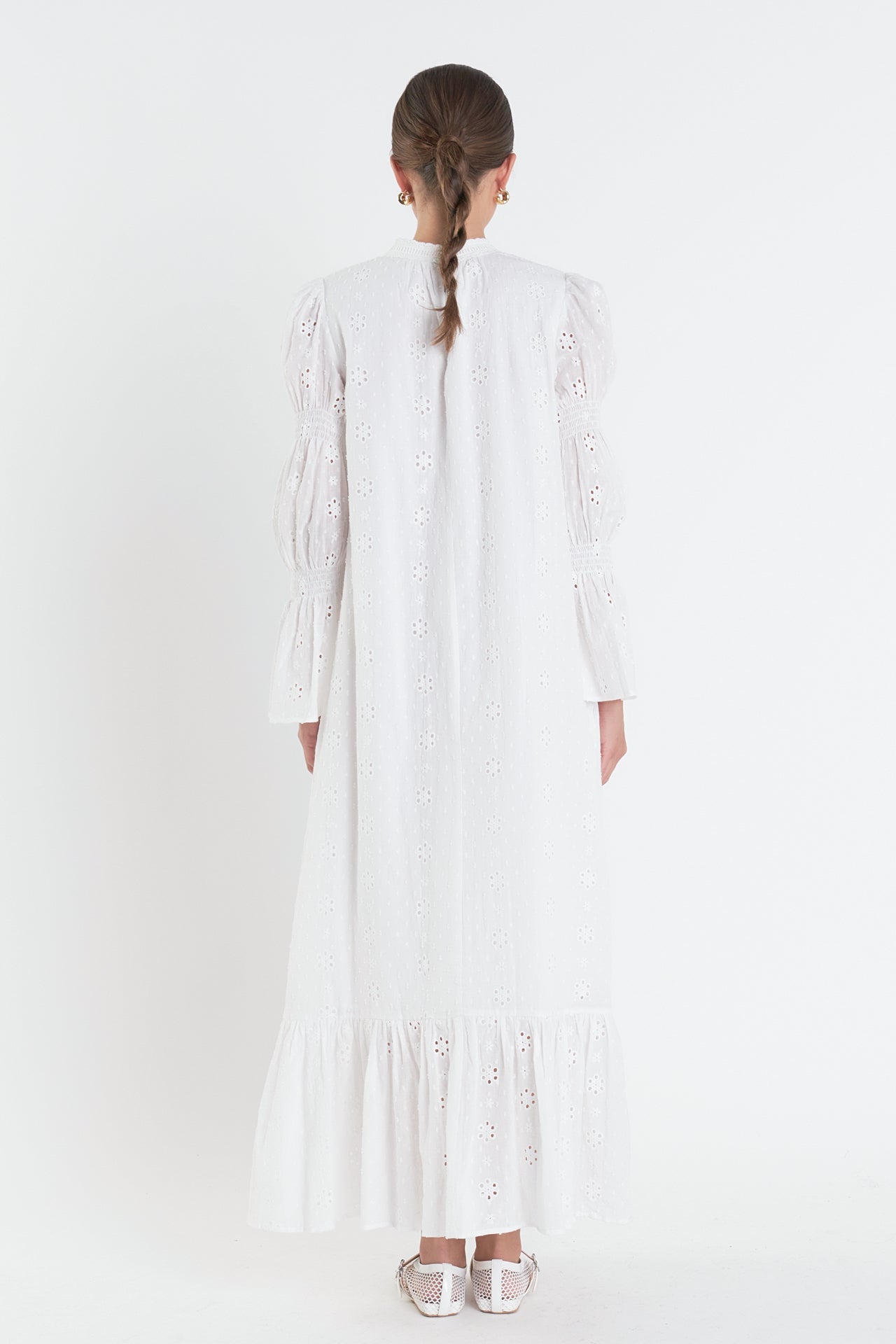 ENGLISH FACTORY - Embroidered Swiss Dot Maxi Dress - DRESSES available at Objectrare
