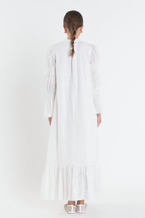 ENGLISH FACTORY - English Factory - Embroidered Swiss Dot Maxi Dress - DRESSES available at Objectrare