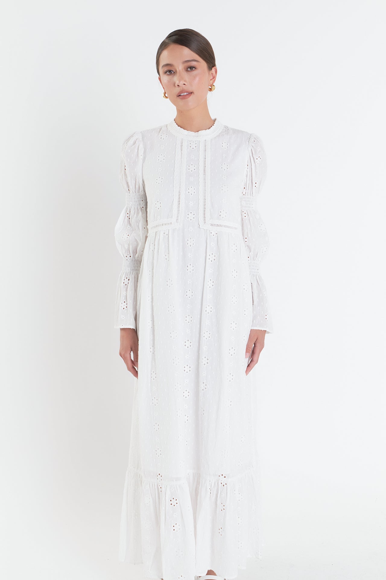 ENGLISH FACTORY - English Factory - Embroidered Swiss Dot Maxi Dress - DRESSES available at Objectrare