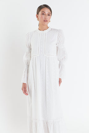 ENGLISH FACTORY - English Factory - Embroidered Swiss Dot Maxi Dress - DRESSES available at Objectrare